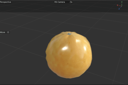<b>Adding custom materials to objectst</b><br>I added texture to the orange, making it more realistic. I searched for an orange peel texture online, downloaded it as a JPG file, and created a new orange peel material in Cinema 4D, applying it to my designed object.