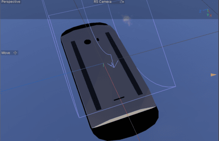 <b>Magic Mouse bottom</b><br>This is the bottom view of the Magic Mouse I designed. The two black rectangles correspond to the anti-slip pads at the bottom, the black cylinder is the power switch, and the black circle represents the optical sensor.