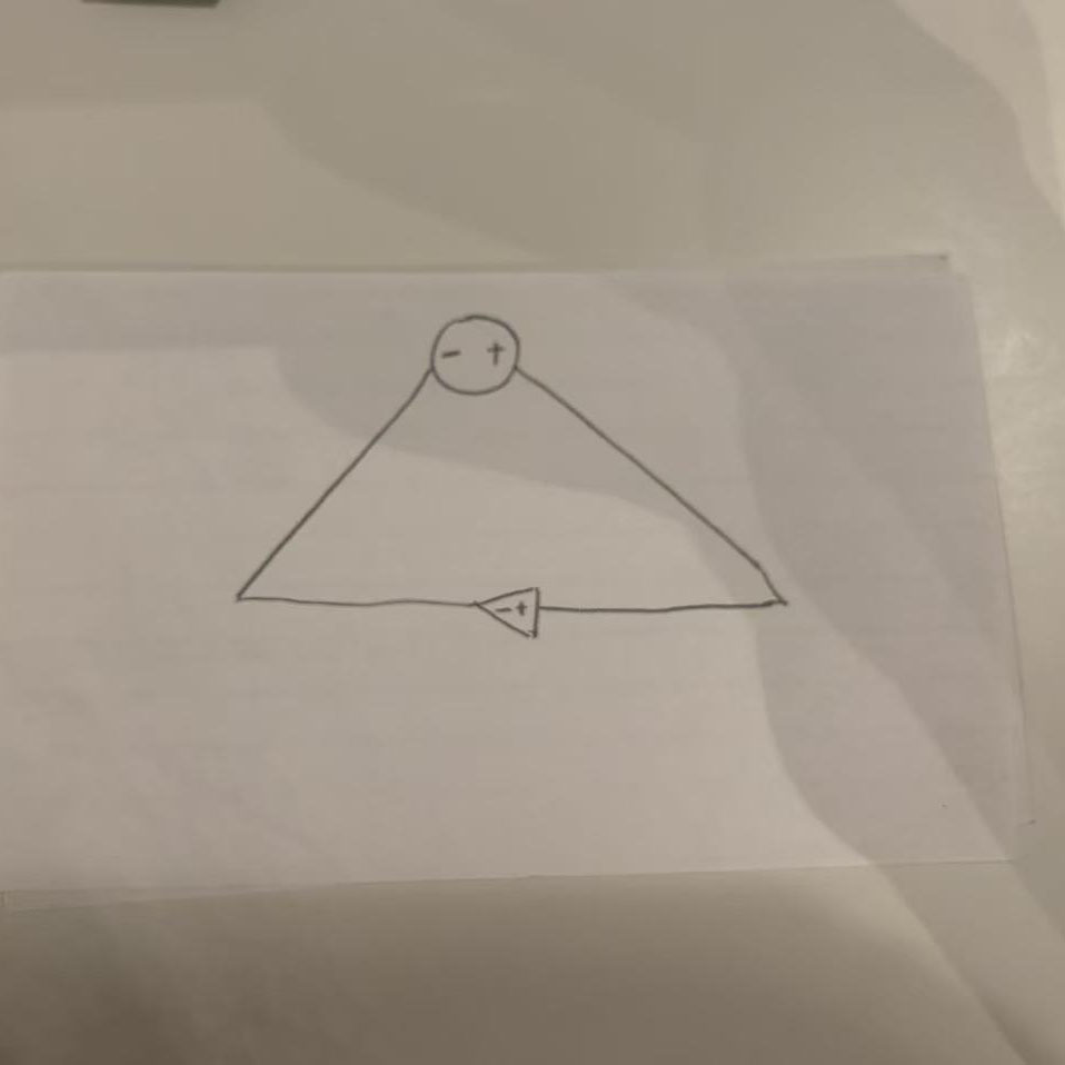 I assembled the triangular circuit using copper tape and connected the components as per my diagram. The layout looks clean and organized.