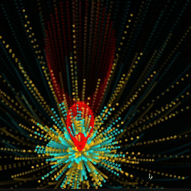 This GIF captures the vibrant fireworks display I created, where colorful fireworks explode against a dark background, creating a spectacular visual effect. Each firework bursts into colorful patterns, adding beauty to the digital night sky.