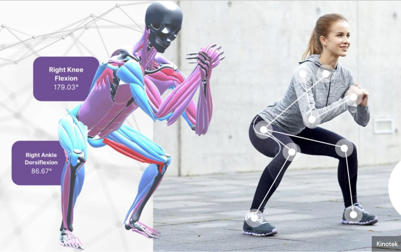 <b>Fitness Health Tech – Body Tracking</b><br>This image represents how fitness technology uses body sensors to track movement and posture in real time. It shows how biometric data, such as joint angles and body motion, can help users improve their performance and avoid injury. The research connects technology with physical awareness and personal health improvement.